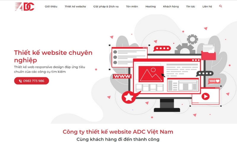 Trang website của ADC Việt Nam