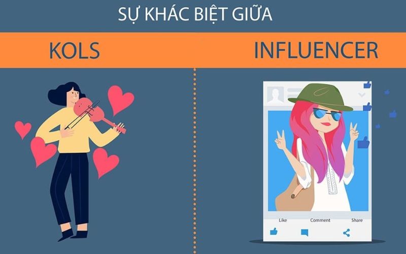 Influencer và KOL có nhiều sự khác nhau