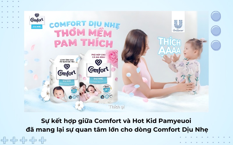 KOL Hot kid Pamyeuoi rất phù hợp với dòng Comfort dịu nhẹ