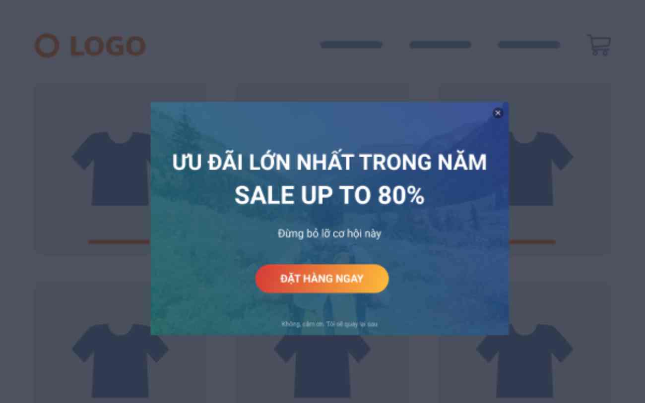 CTA Popup thường đi kèm với các chương trình ưu đãi