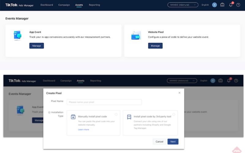 Tạo TikTok Ads Manager và cài TikTok Pixel