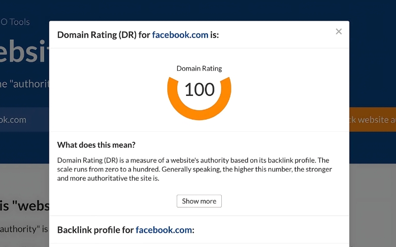 Domain Authority (DA) sử dụng để ước tính khả năng xếp hạng của domain